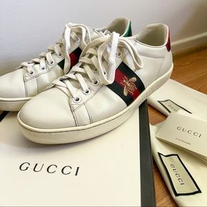 Gucci White Leather Sneakers